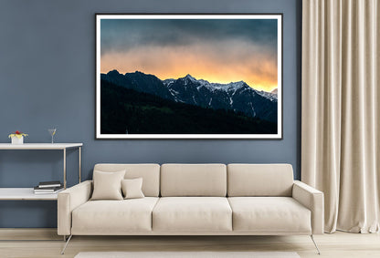 View of a Mountain Range Covered In Snow Home Decor Premium Quality Poster Print Choose Your Sizes