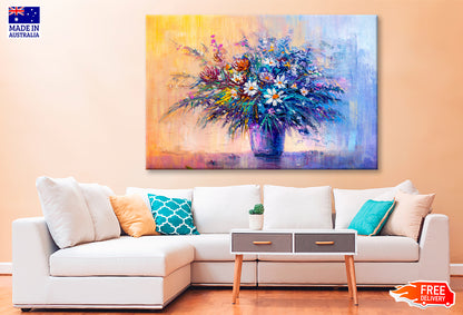 Bouquet Flowers in Vase Oil Painting Wall Art Limited Edition High Quality Print