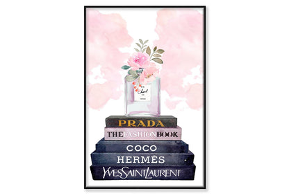 Pink Elegant Perfume Wall Art Limited Edition High Quality Print Canvas Box Framed Black