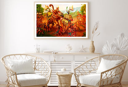 Military War Elephants Painting on Wall in The Temple. At Thailand Home Decor Premium Quality Poster Print Choose Your Sizes