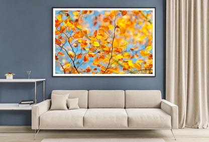 Golden Leaves on Branch Home Decor Premium Quality Poster Print Choose Your Sizes