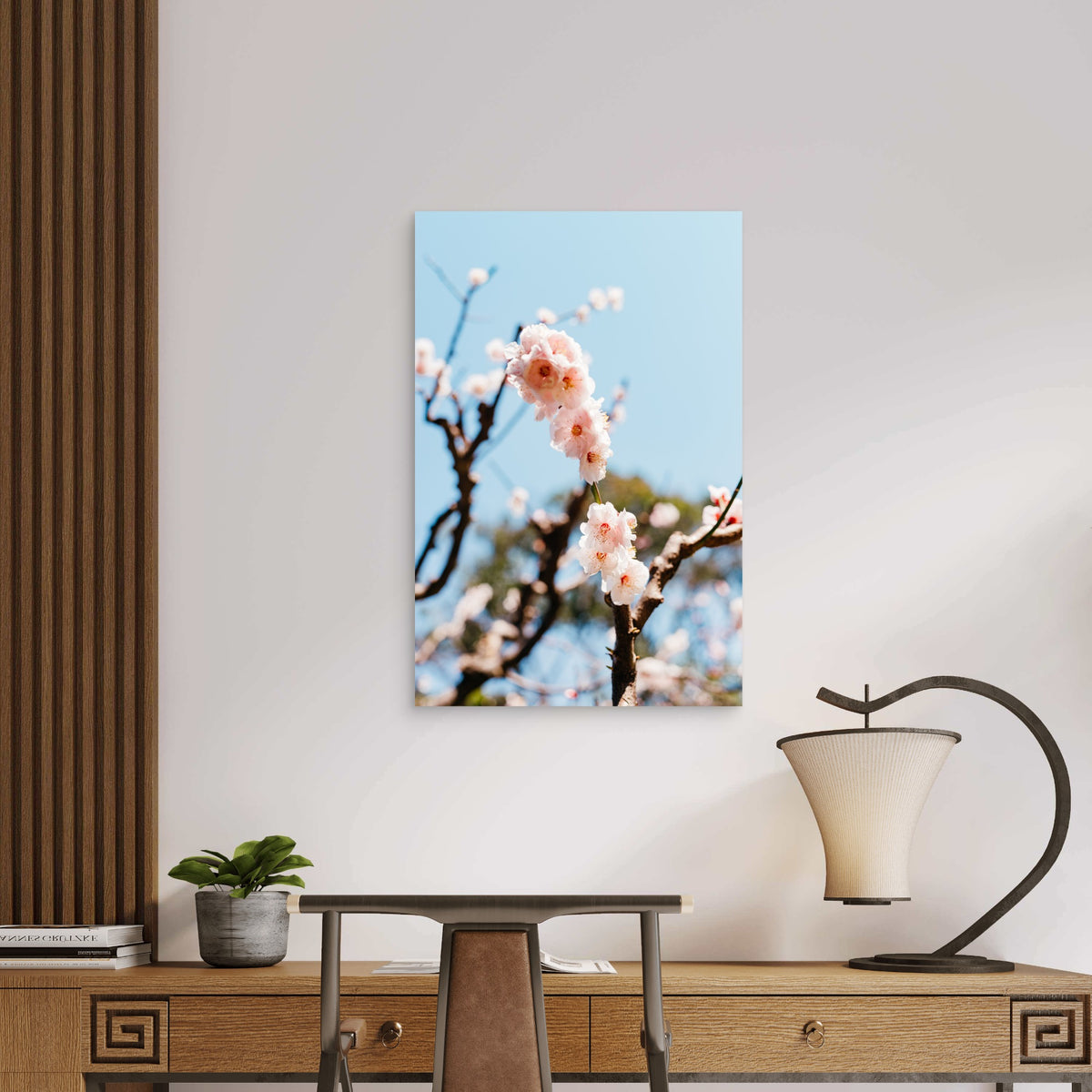 Spring Cherry Blossom Tree 40x60cm Metal Print Ready to Hang