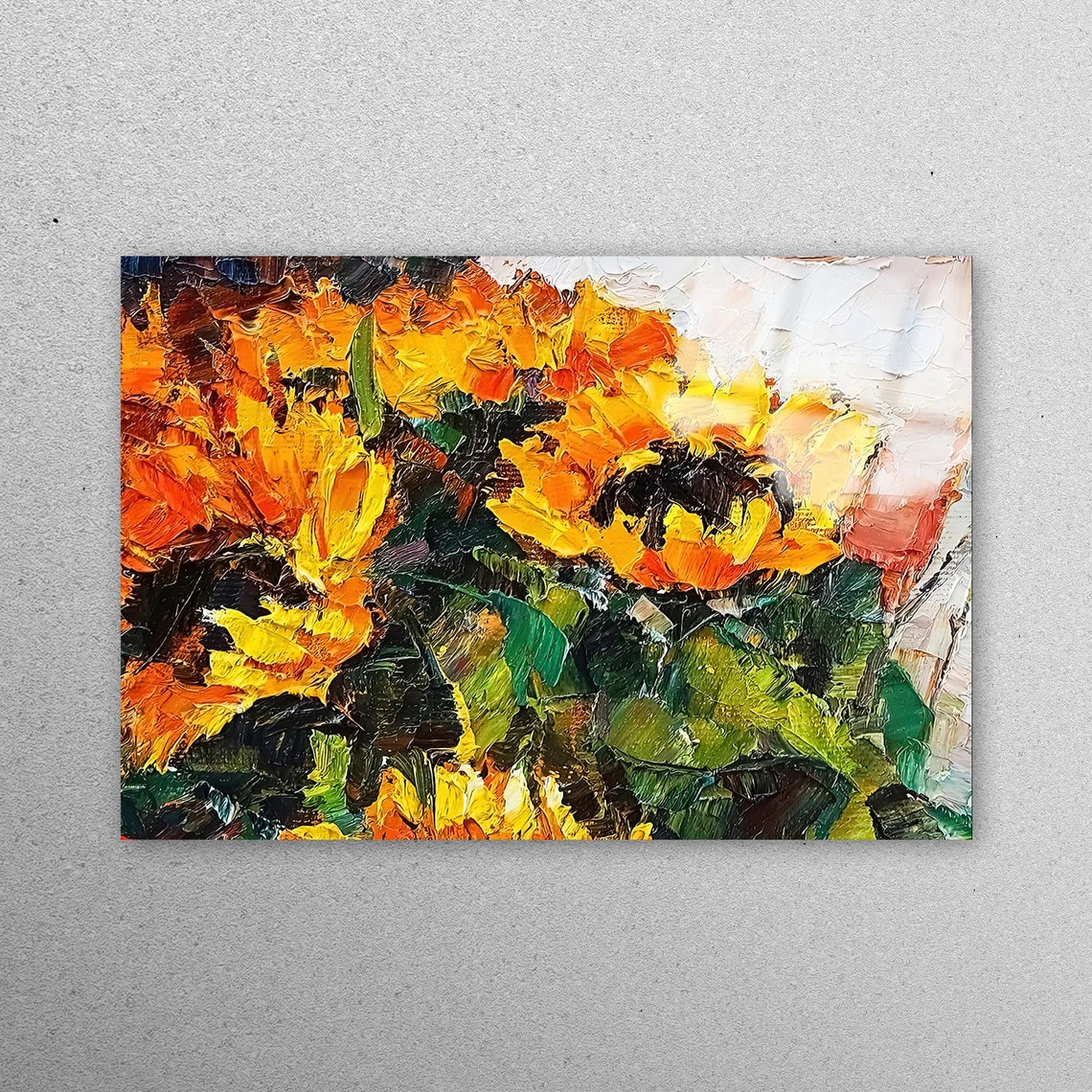 Bouquet Of Sunflower Painting Acrylic Glass Print Tempered Glass Wall Art 100% Made in Australia Ready to Hang