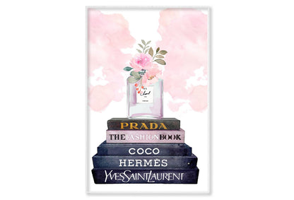 Pink Elegant Perfume Wall Art Limited Edition High Quality Print Canvas Box Framed White