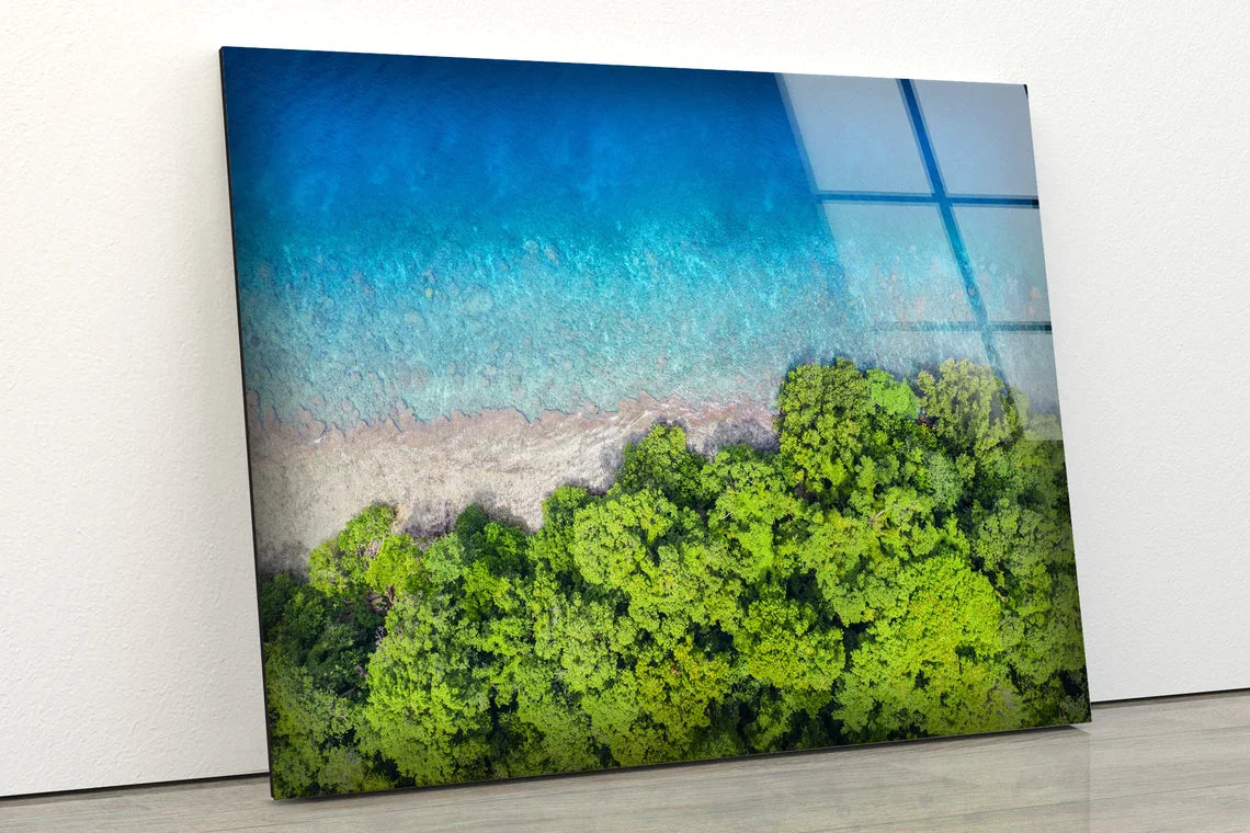 Sea & Forest Aerial UV Direct Aluminum Print Australian Made Quality