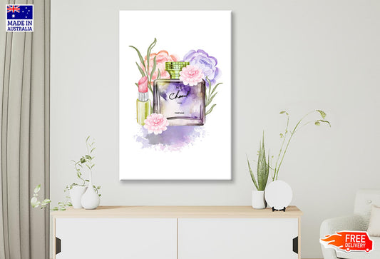 Pink-Purple Perfume with Yellow Cap Wall Art Limited Edition High Quality Print