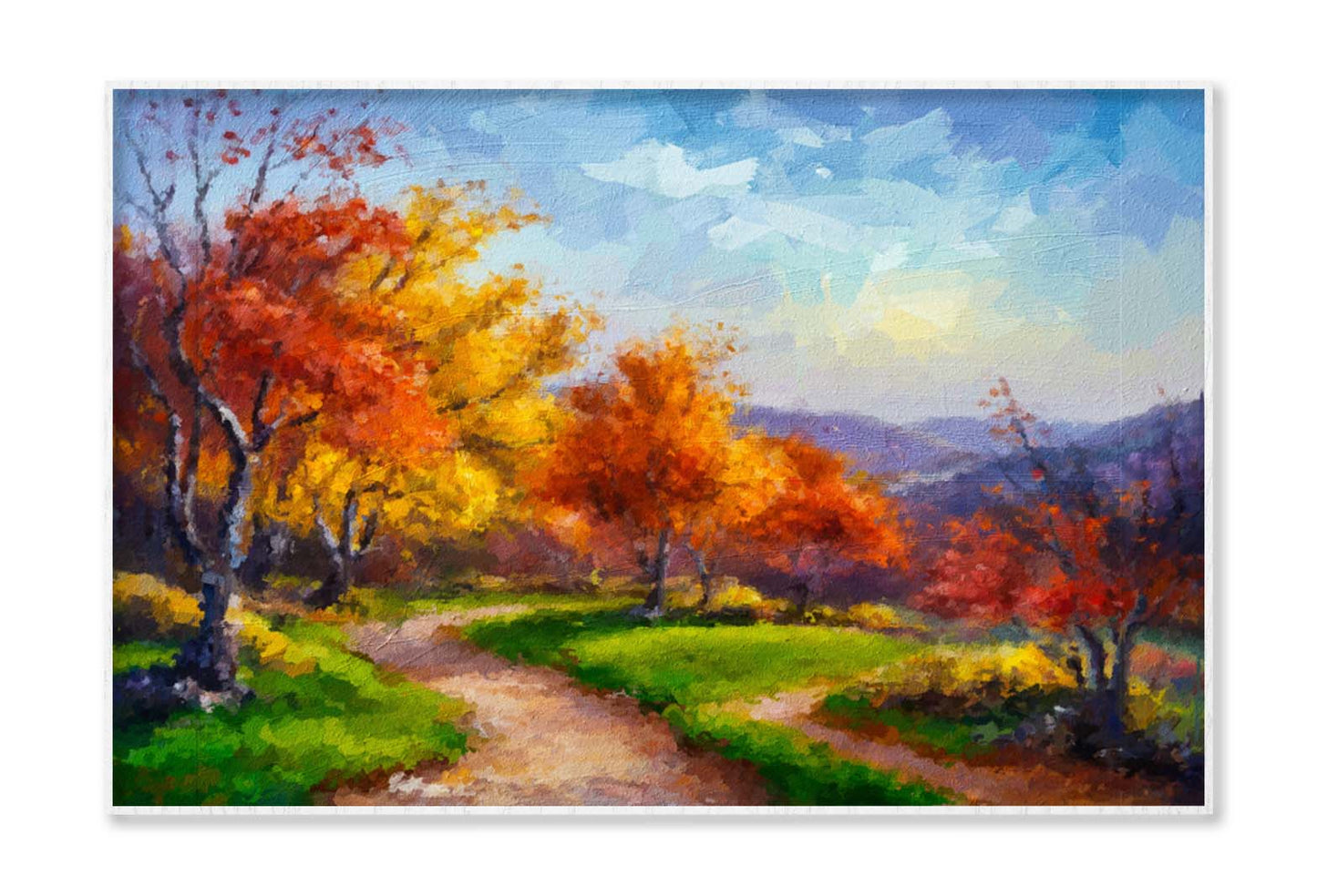 Painting Landscape, Colorful Trees Wall Art Limited Edition High Quality Print