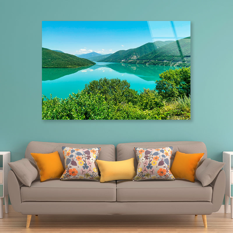 The Lake View with Mountains Acrylic Glass Print Tempered Glass Wall Art 100% Made in Australia Ready to Hang