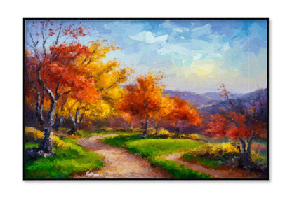 Painting Landscape, Colorful Trees Wall Art Limited Edition High Quality Print