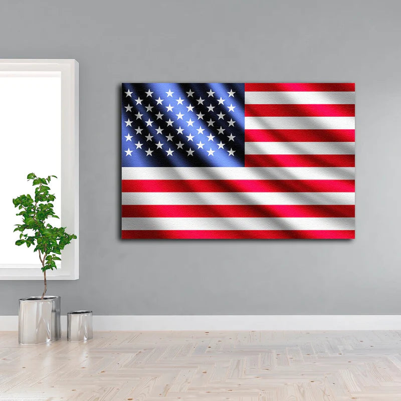 USA Flag Photograph UV Direct Aluminum Print Australian Made Quality