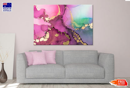 Pink & Gold Abstract Fluid Art Print 100% Australian Made