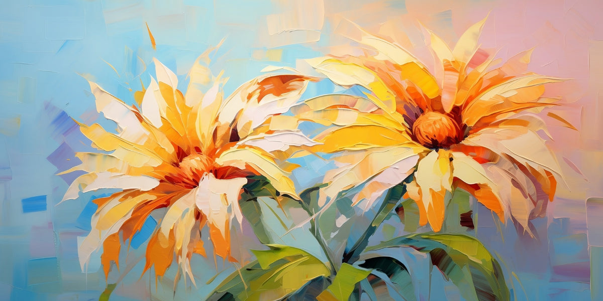 Yellow Daisies Oil Painting Wall Art Canvas Office Home Room Framed 120x60cm
