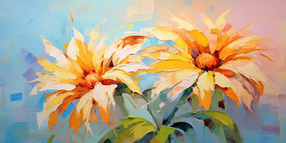 Yellow Daisies Oil Painting Wall Art Canvas Office Home Room Framed 120x60cm