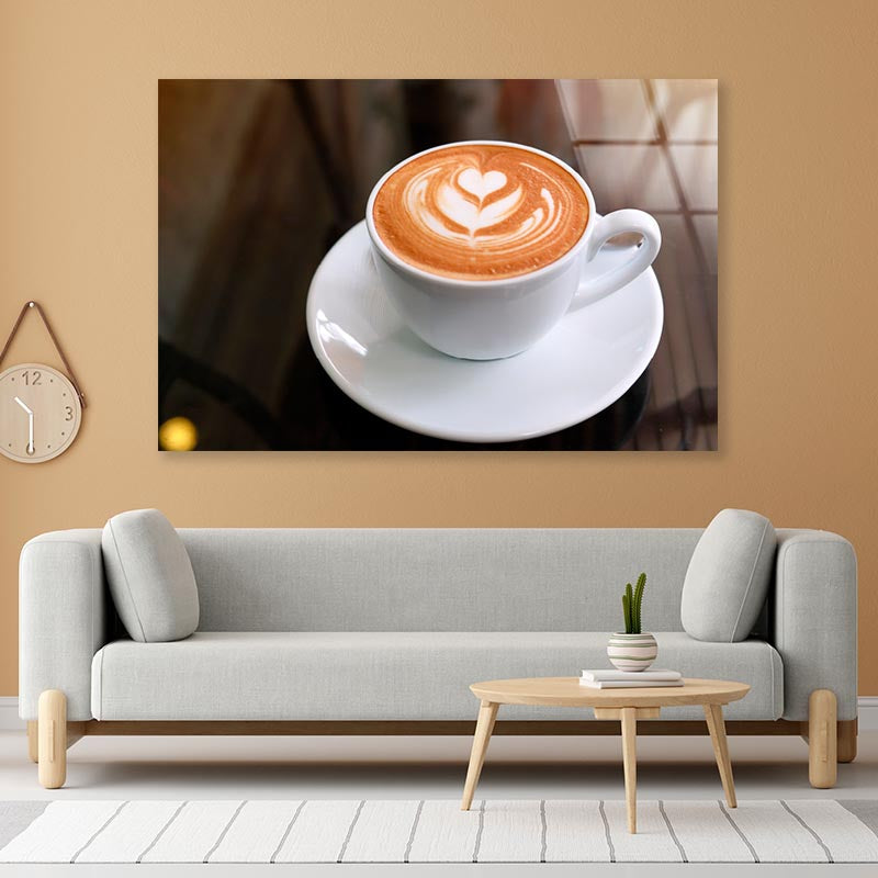 Cup Of Coffee with A Heart Acrylic Glass Print Tempered Glass Wall Art 100% Made in Australia Ready to Hang