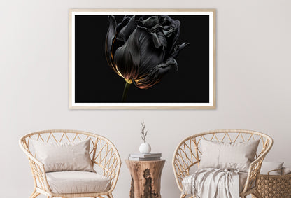 Striking Black Flower with a Vibrant Yellow Home Decor Premium Quality Poster Print Choose Your Sizes