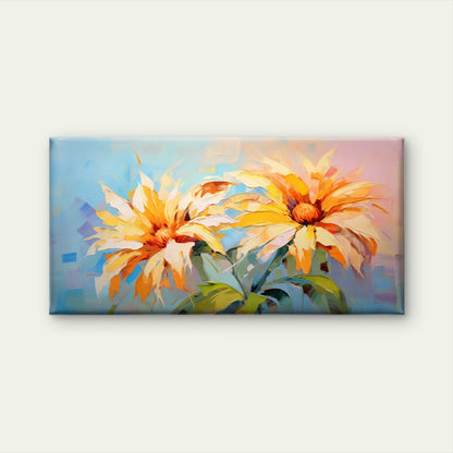 Yellow Daisies Oil Painting Wall Art Canvas Office Home Room Framed 120x60cm