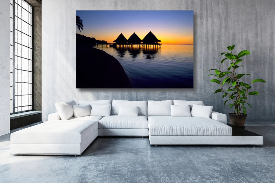 Maldives Ocean Beach Sunset UV Direct Aluminum Print Australian Made Quality