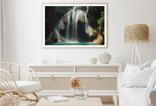 Waterfall in Forest View Home Decor Premium Quality Poster Print Choose Your Sizes