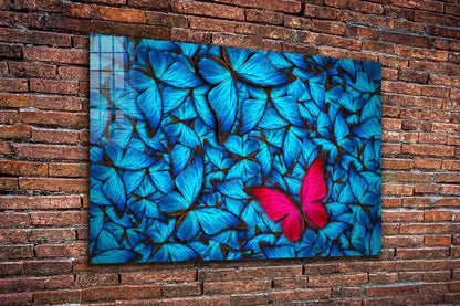 Blue Abstract Butterfly UV Direct Aluminum Print Australian Made Quality