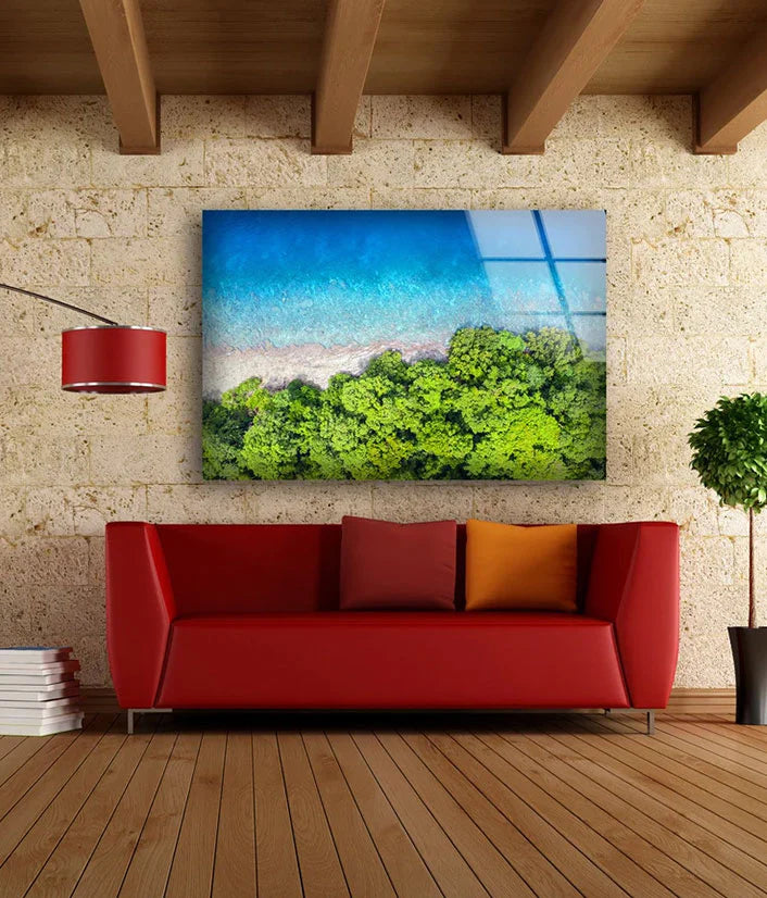 Sea & Forest Aerial UV Direct Aluminum Print Australian Made Quality