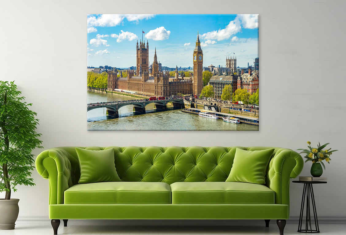 London Cityscape with Big Ben, UK Wall Art Decor 100% Australian Made