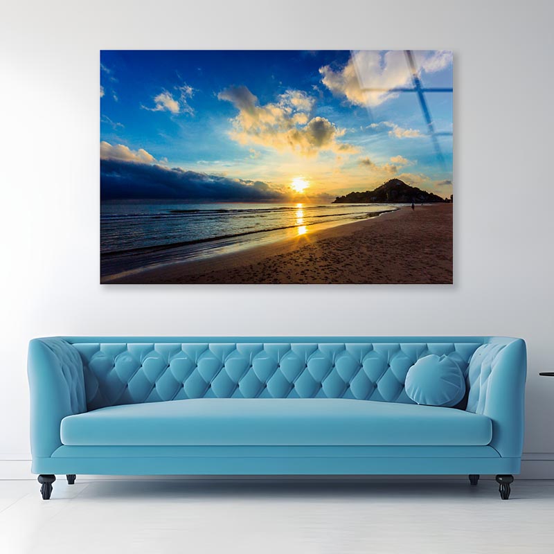 Beautiful Sunset Beach Scenery in Thailand Acrylic Glass Print Tempered Glass Wall Art 100% Made in Australia Ready to Hang