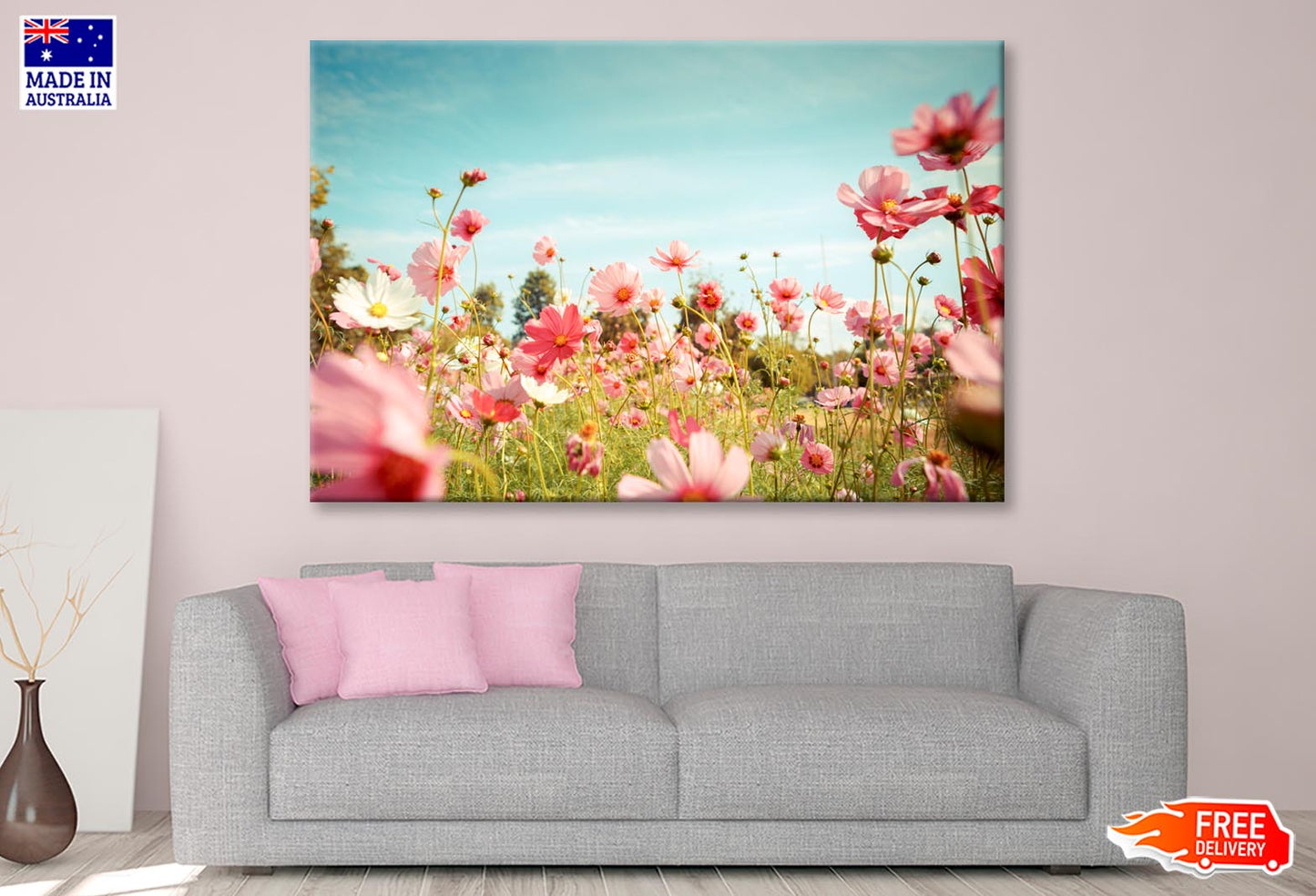 Cosmos Flower Blossom in Garden  Wall Art Decor 100% Australian Made