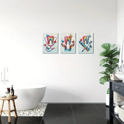 3pcs Dental Assistant  Metal Print Ready to Hang Art
