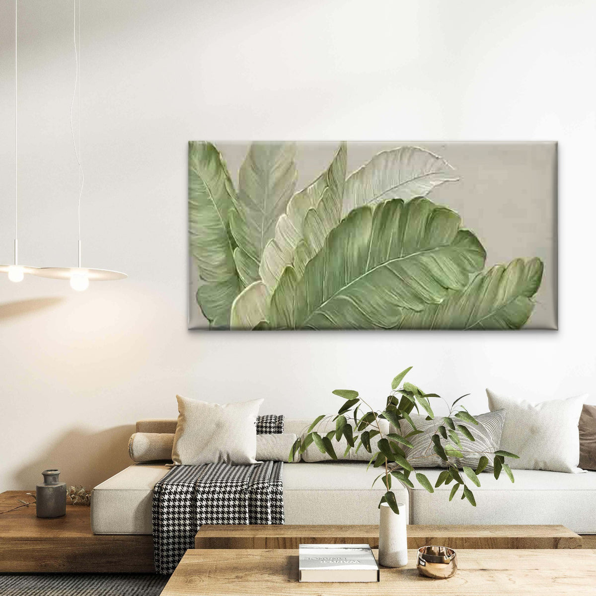 Cream Background with Banana Wall Art Canvas Office Home Room Framed 120x60cm