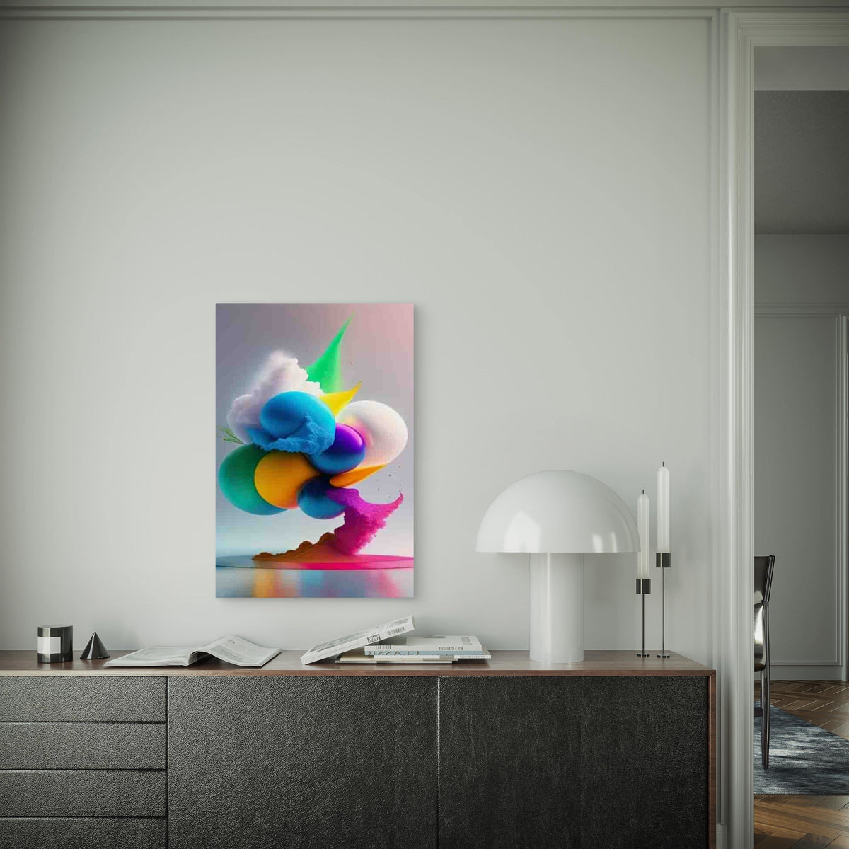 Dynamic Color Sphere Display 60x90cm Metal Print Ready to Hang