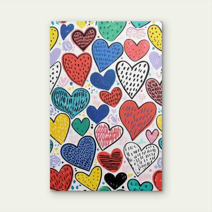 Colorful Heart World 60x90cm Metal Print Ready to Hang
