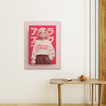HI Typography Pink Red Preppy 60x90cm Metal Print Ready to Hang
