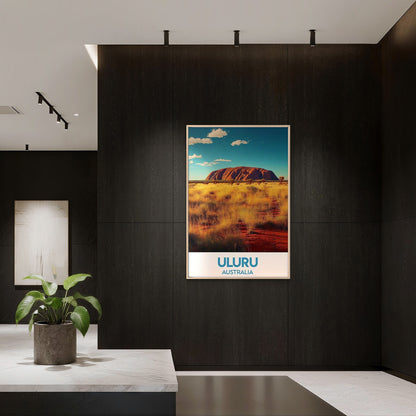 Uluru Ayers Rock Australian Outback Painting Travel Poster Print Wall Art