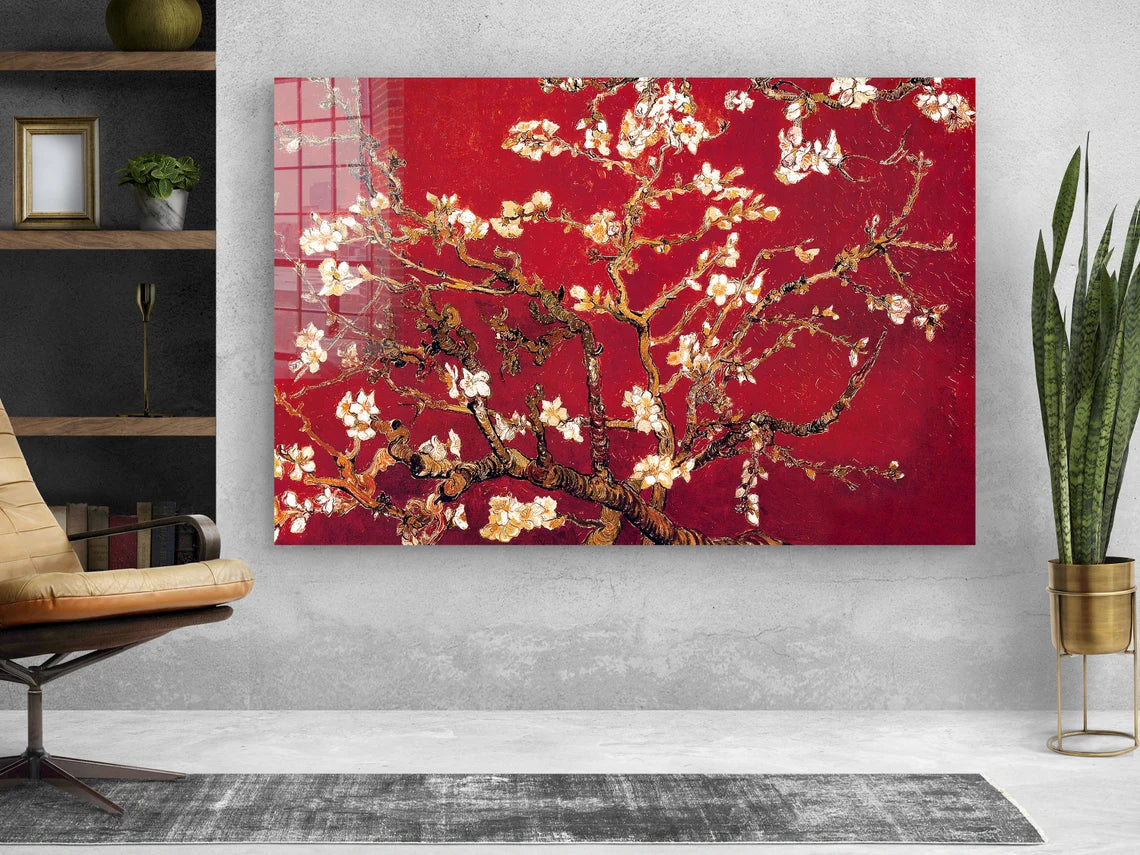 Van Gogh Red Blooming UV Direct Aluminum Print Australian Made Quality