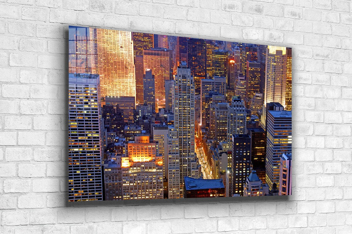 Night Cityscape View UV Direct Aluminum Print Australian Made Quality