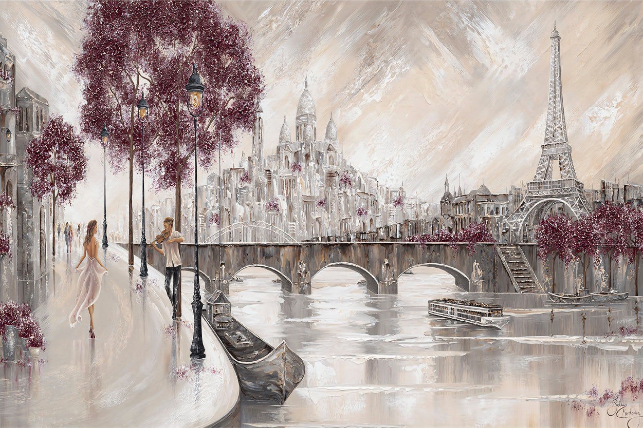 Neutral Couple Dancing Paris Eiffel City Wall Art Decor 100% Australian Made