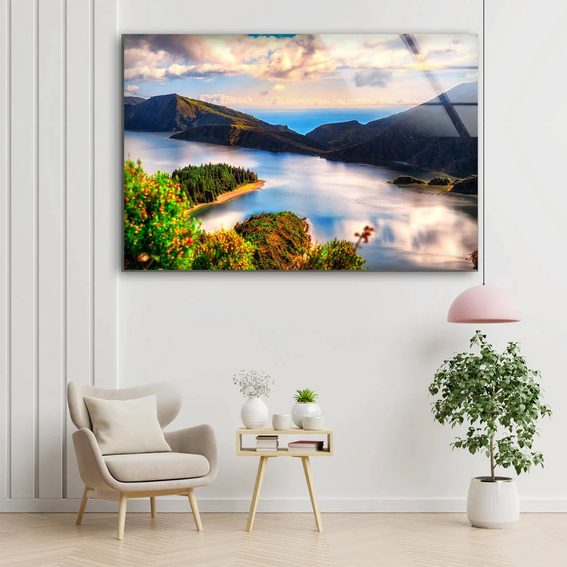 River Mountain Sky View UV Direct Aluminum Print Australian Made Quality