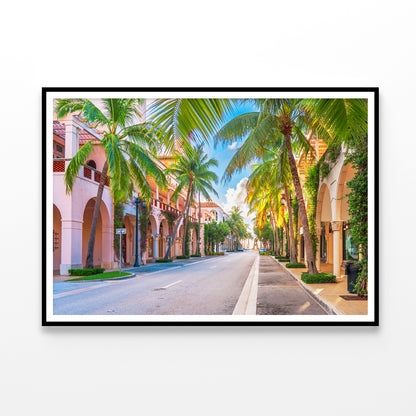 Palm Trees in Streets of Florida Home Decor Premium Quality Poster Print Choose Your Sizes