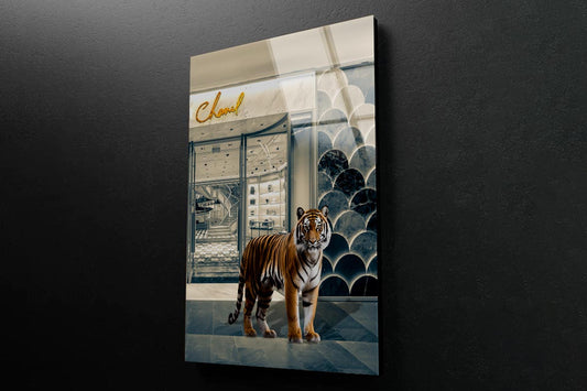 Fashion Store, Tiger 3D Design Acrylic Glass Print Tempered Glass Wall Art 100% Made in Australia Ready to Hang