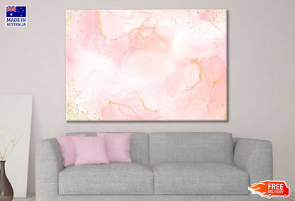 Pink And Gold Marble Abstract Print 100% Australian Made