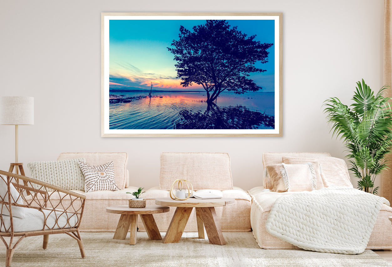 Silhouette of Trees in the Lake Home Decor Premium Quality Poster Print Choose Your Sizes