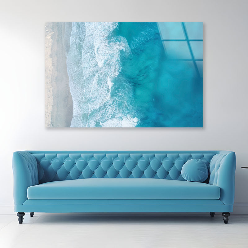 Waves on the Beach Acrylic Glass Print Tempered Glass Wall Art 100% Made in Australia Ready to Hang