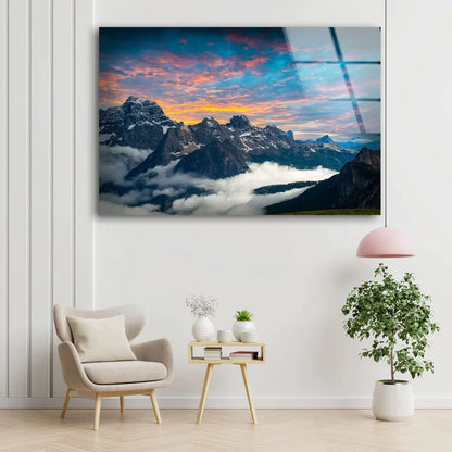 Mountain Sunset Scenery UV Direct Aluminum Print Australian Made Quality