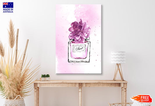 Purple Shaded Perfume with Flowers Wall Art Limited Edition High Quality Print