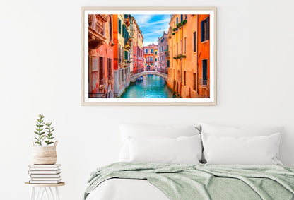 Narrow Canal with A Bridge in The Middle Home Decor Premium Quality Poster Print Choose Your Sizes