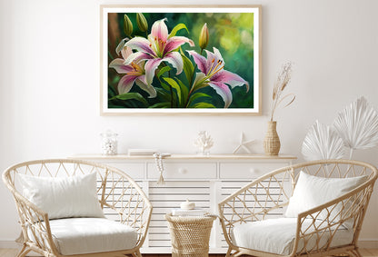 Bright Pink Lilies Blooming Home Decor Premium Quality Poster Print Choose Your Sizes