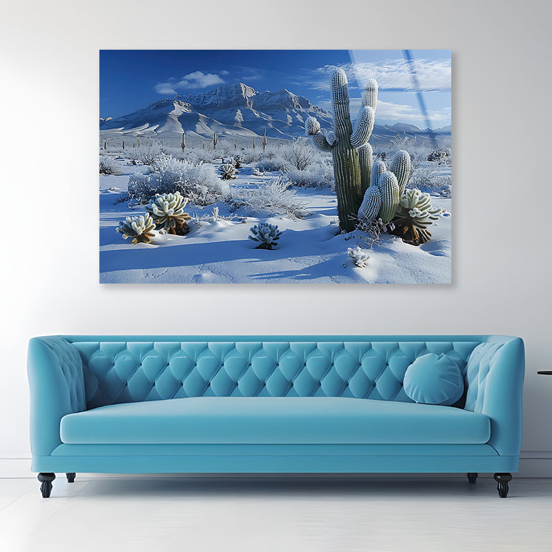 Winter with Snow Covered Trees Acrylic Glass Print Tempered Glass Wall Art 100% Made in Australia Ready to Hang