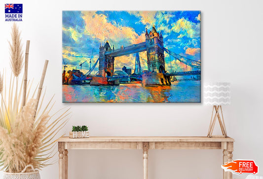 Oil Painting London Tower Bridge Wall Art Decor 100% Australian Made