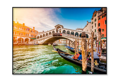 Rialto Bridge at Sunset in Venice, Italy Home Decor Premium Quality Poster Print Choose Your Sizes