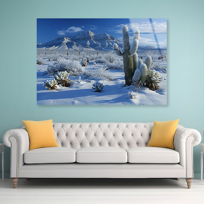 Winter with Snow Covered Trees Acrylic Glass Print Tempered Glass Wall Art 100% Made in Australia Ready to Hang